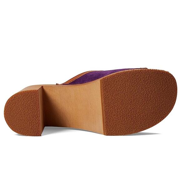 Swedish Hasbeens Womens Sophisticated Slip In Heels EU 40 US 10 Purple Suede EUC - Picture 3 of 14